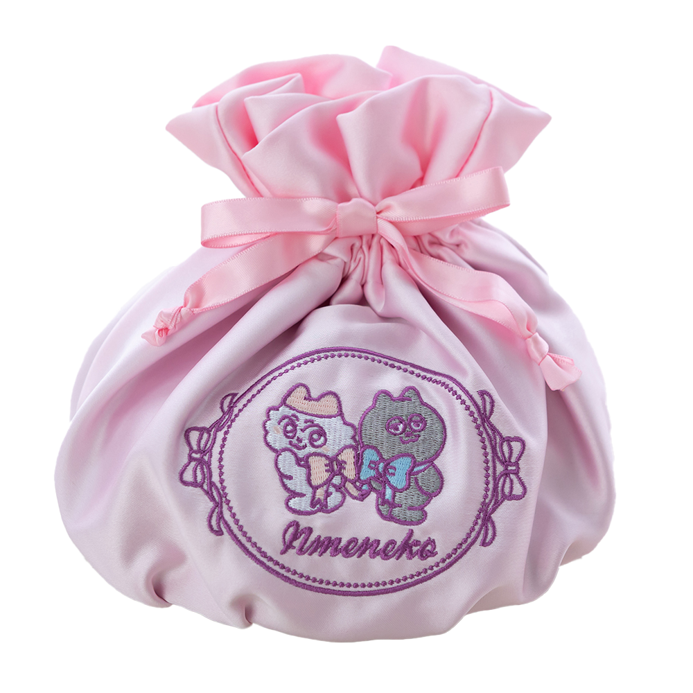 ンめねこビッグリボン 丸型巾着