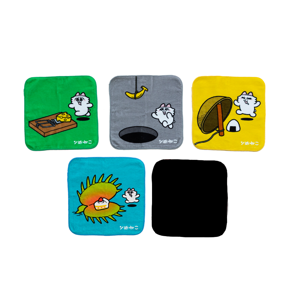 トレーディングハンカチ（トラップシリーズ）全5種 – ンめねこ