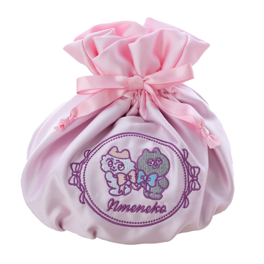 ンめねこビッグリボン 丸型巾着