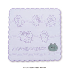 ンめねこ 刺繍ハンカチ（うすくろ）