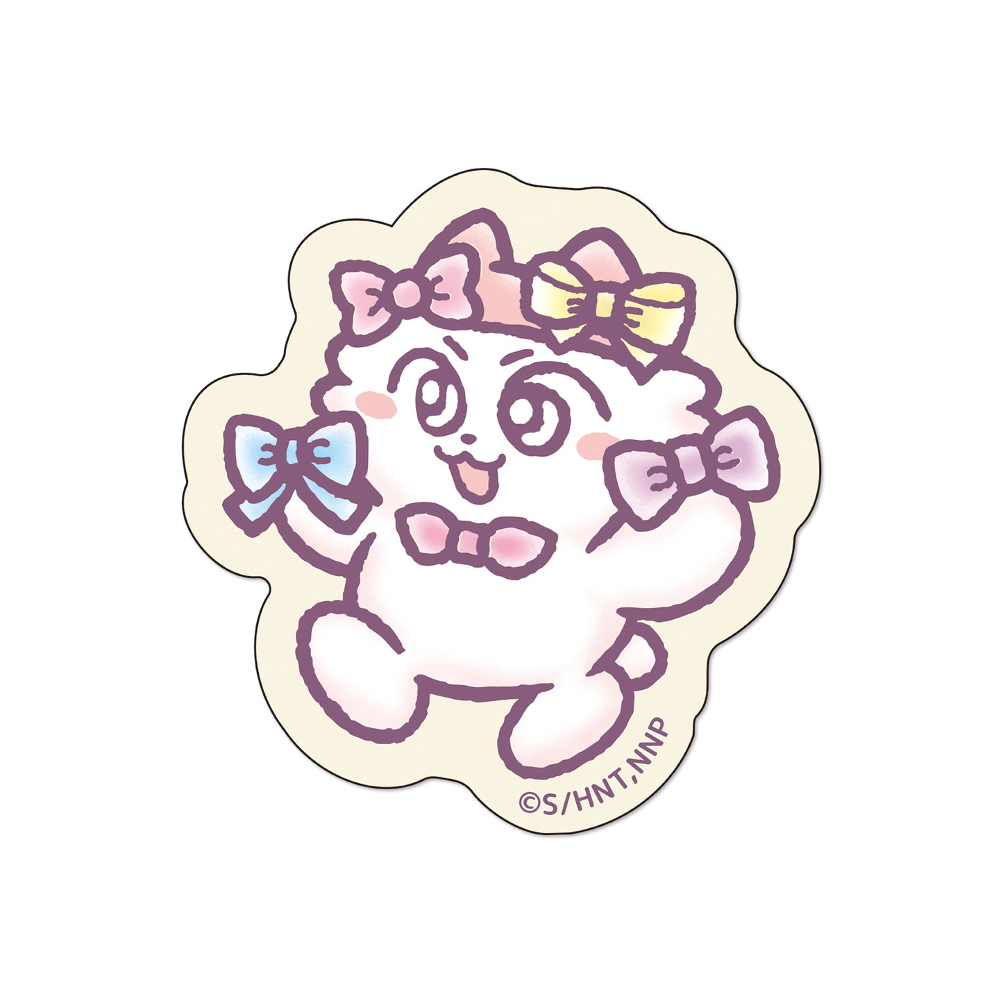 ンめねこビッグリボン ステッカー５枚セット