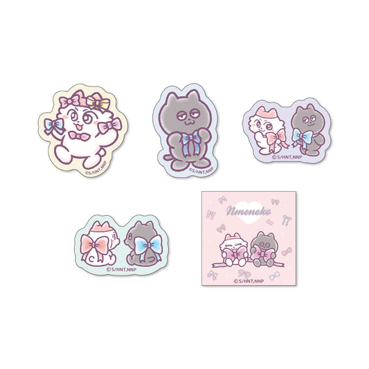 ンめねこビッグリボン ステッカー５枚セット